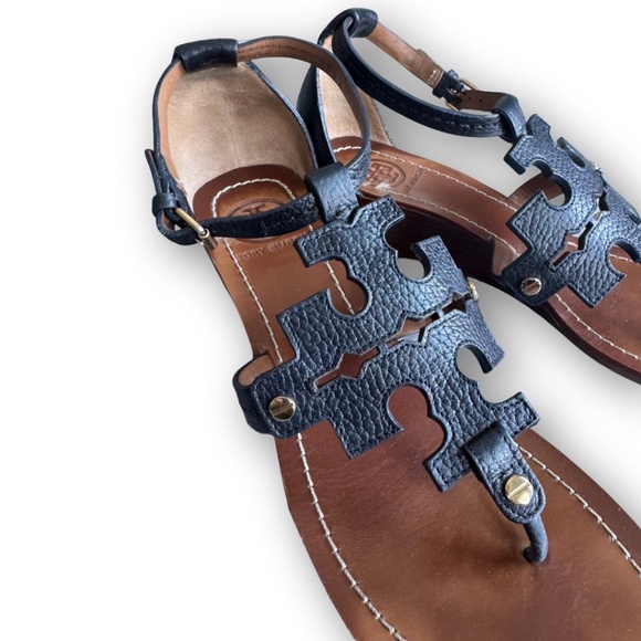 Tory Burch Chandler Wedge 50MM Wedge Sandal Black Size 8 in Box with Dust Bag - Picture 14 of 14